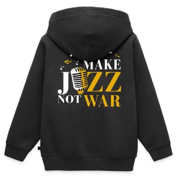 Jazz Musik - Kinder Premium Organic Zip Hoodie - Schwarz - Hinten - AI Model Kid Male (0cm)