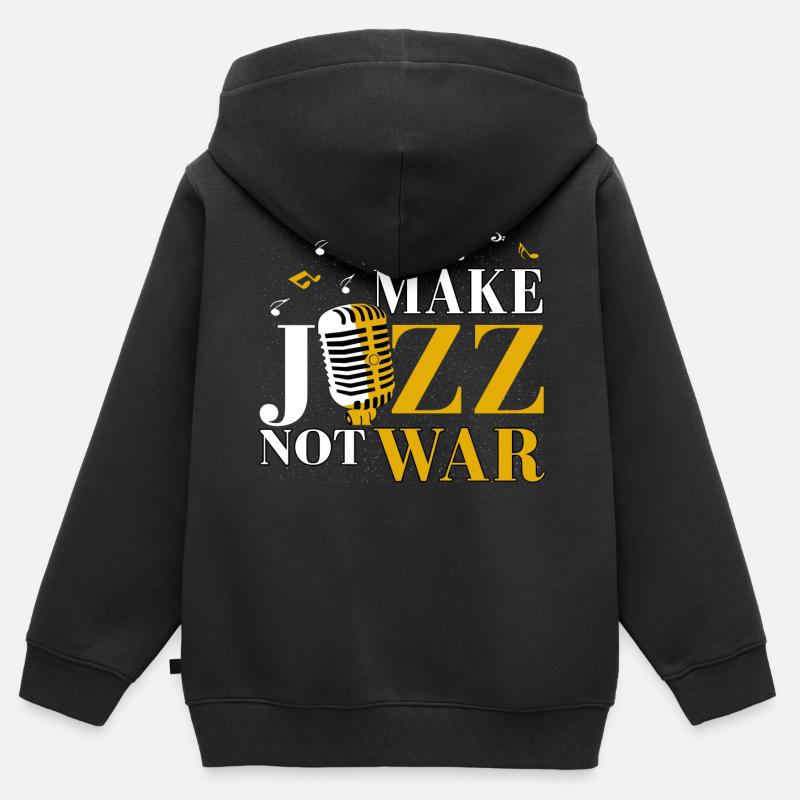 Musique jazz - Sweat Premium à capuche zippé enfant bio - noir