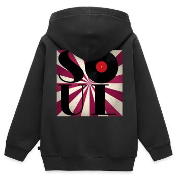 Retro Vinyl Soul - Kinder Premium Organic Zip Hoodie - Schwarz - Hinten - AI Model Kid Male (0cm)