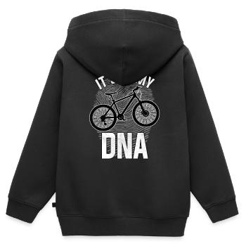 Fahrradfahren - Kinder Premium Organic Zip Hoodie - Schwarz - Hinten - AI Model Kid Male (0cm)