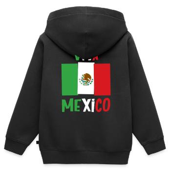 Viva Mexico - Sweat Premium à capuche zippé enfant bio - noir - Dos - AI Model Kid Male (0cm)