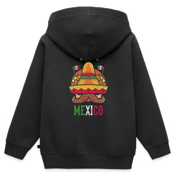 Mexiko Sombrero - Kinder Premium Organic Zip Hoodie - Schwarz - Hinten - AI Model Kid Male (0cm)