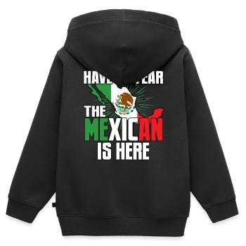 mexicain - Sweat Premium à capuche zippé enfant bio - noir - Dos - AI Model Kid Male (0cm)