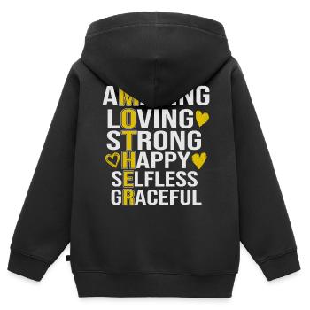 Maman Maman Maman - Sweat Premium à capuche zippé enfant bio - noir - Dos - AI Model Kid Male (0cm)