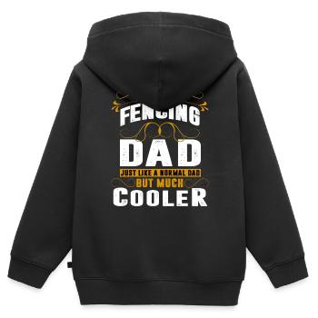 Fechten Schwertkampf Dad - Kinder Premium Organic Zip Hoodie - Schwarz - Hinten - AI Model Kid Male (0cm)