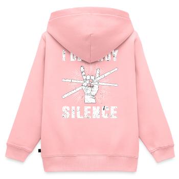 Rockmusik Rocknroll Schlagzeug Drums Schlagzeuger - Kinder Premium Organic Zip Hoodie - Rosa - Hinten - AI Model Kid Female (0cm)