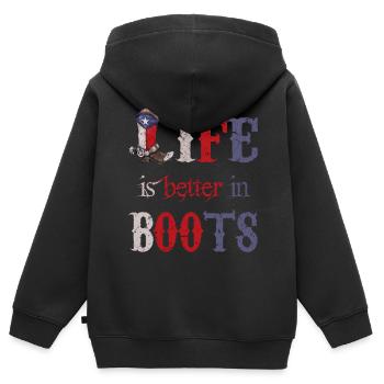 Cowboy Dallas Texas Cowboystiefel - Kinder Premium Organic Zip Hoodie - Schwarz - Hinten - AI Model Kid Male (0cm)