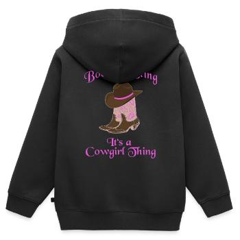 Cowboyhut wilder Westen Western Cowboystiefel Hut - Kinder Premium Organic Zip Hoodie - Schwarz - Hinten - AI Model Kid Male (0cm)