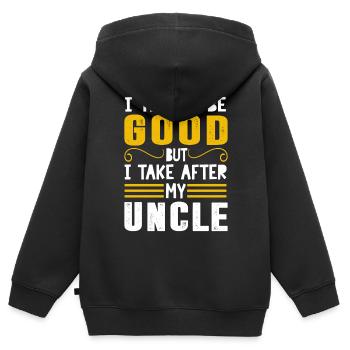 funny funny sayings - Kids Premium Organic Zip-up Hoodie - black - Back - AI Model Kid Male (0cm)