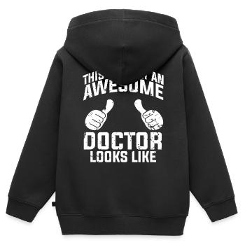 Doktor Arzt Mediziner - Kinder Premium Organic Zip Hoodie - Schwarz - Hinten - AI Model Kid Male (0cm)