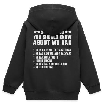 Vater und Tochter Papas Liebling Tochter - Kinder Premium Organic Zip Hoodie - Schwarz - Hinten - AI Model Kid Male (0cm)