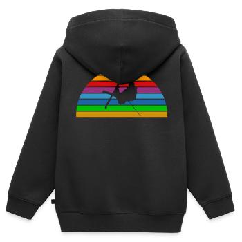 Ski ski saut à ski - Sweat Premium à capuche zippé enfant bio - noir - Dos - AI Model Kid Male (0cm)