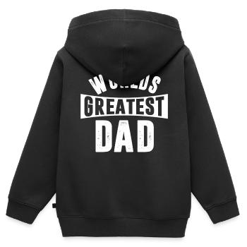 Meilleur papa des mondes Meilleur papa Papa Papa - Sweat Premium à capuche zippé enfant bio - noir - Dos - AI Model Kid Male (0cm)