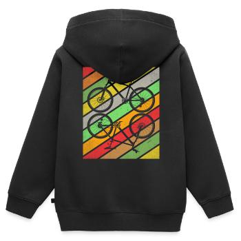 Vélo Mountainbiker Vélo Vélo - Sweat Premium à capuche zippé enfant bio - noir - Dos - AI Model Kid Male (0cm)