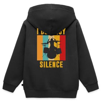 I destroy silence - Kinder Premium Organic Zip Hoodie - Schwarz - Hinten - AI Model Kid Male (0cm)