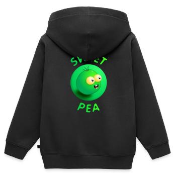Sweet pea - Kids Premium Organic Zip-up Hoodie - black - Back - AI Model Kid Male (0cm)