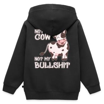 Kuh lustige Tiere Vegan Veganer Veganerin - Kinder Premium Organic Zip Hoodie - Schwarz - Hinten - AI Model Kid Male (0cm)