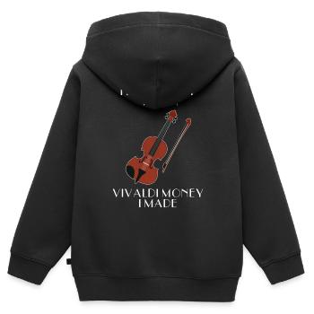 Violon violon - Sweat Premium à capuche zippé enfant bio - noir - Dos - AI Model Kid Male (0cm)