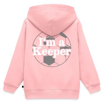 Torhüter Torwart Keeper - Kinder Premium Organic Zip Hoodie - Rosa - Hinten - AI Model Kid Female (0cm)