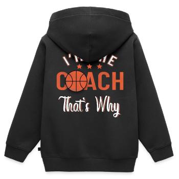 Basketballmannschaft Basketball Coach - Kinder Premium Organic Zip Hoodie - Schwarz - Hinten - AI Model Kid Male (0cm)