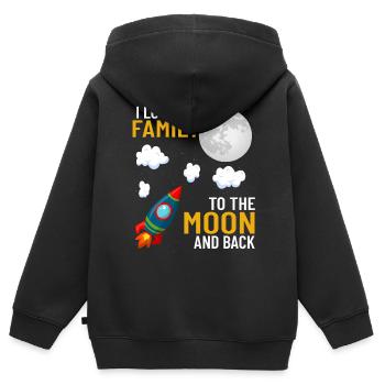 Familie - Kinder Premium Organic Zip Hoodie - Schwarz - Hinten - AI Model Kid Male (0cm)