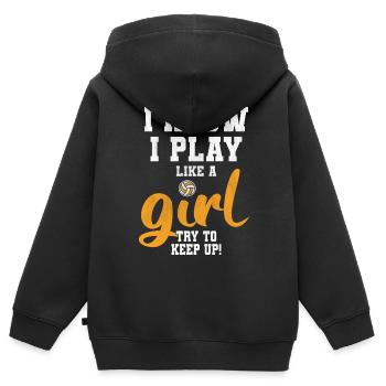 Volleyball Volleyballer Volleyball-team - Kinder Premium Organic Zip Hoodie - Schwarz - Hinten - AI Model Kid Male (0cm)