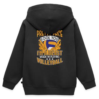 Volleyball Volleyballer - Kinder Premium Organic Zip Hoodie - Schwarz - Hinten - AI Model Kid Male (0cm)