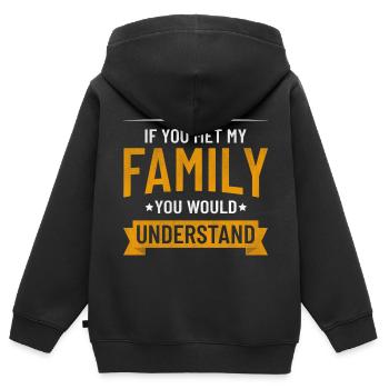 Familie - Kinder Premium Organic Zip Hoodie - Schwarz - Hinten - AI Model Kid Male (0cm)