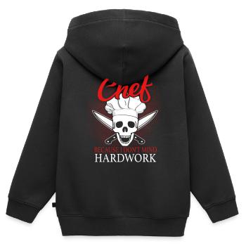 cuisinier - Sweat Premium à capuche zippé enfant bio - noir - Dos - AI Model Kid Male (0cm)