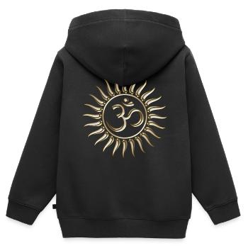 Om Sonne, Buddhismus, Yoga, Spiritell, Meditation - Kinder Premium Organic Zip Hoodie - Schwarz - Hinten - AI Model Kid Male (0cm)
