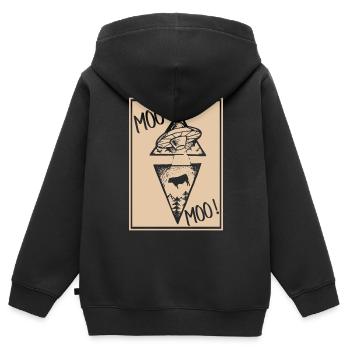 Vaches vaches - Sweat Premium à capuche zippé enfant bio - noir - Dos - AI Model Kid Male (0cm)