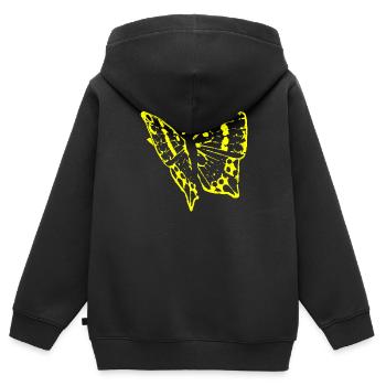 papillon, papillon - Sweat Premium à capuche zippé enfant bio - noir - Dos - AI Model Kid Male (0cm)