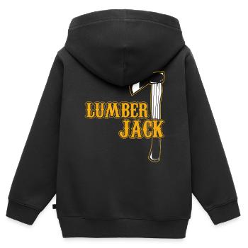 bûcheron - Sweat Premium à capuche zippé enfant bio - noir - Dos - AI Model Kid Male (0cm)