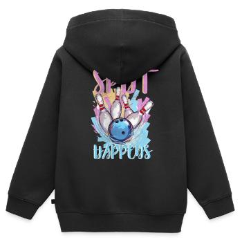 Bowling Bowler Kegel Kegeln Bowlingkugel - Kinder Premium Organic Zip Hoodie - Schwarz - Hinten - AI Model Kid Male (0cm)