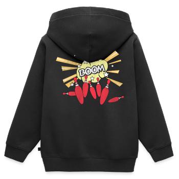 Bowlingkugel Bowlingkegel Bowling Kegel Strike - Kinder Premium Organic Zip Hoodie - Schwarz - Hinten - AI Model Kid Male (0cm)