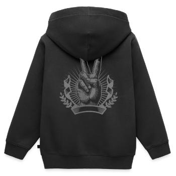 Peace Peacezeichen Friedensbewegung Hippie - Kinder Premium Organic Zip Hoodie - Schwarz - Hinten - AI Model Kid Male (0cm)