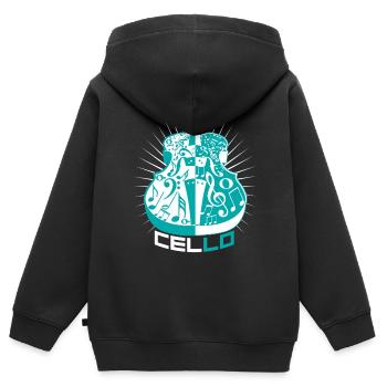 Cello - Kinder Premium Organic Zip Hoodie - Schwarz - Hinten - AI Model Kid Male (0cm)