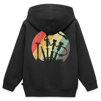 Dudelsack - Kinder Premium Organic Zip Hoodie - Schwarz - Hinten - AI Model Kid Male (0cm)