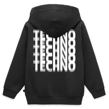 Techno - Kids Premium Organic Zip-up Hoodie - black - Back - AI Model Kid Male (0cm)