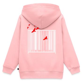 Vogel Vögel  Freiheits-Kommunismus - Kinder Premium Organic Zip Hoodie - Rosa - Hinten - AI Model Kid Female (0cm)
