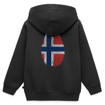 Norwegen - Kinder Premium Organic Zip Hoodie - Schwarz - Hinten - AI Model Kid Male (0cm)