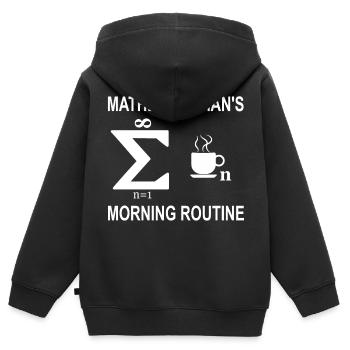 Mathématicien de routine - Sweat Premium à capuche zippé enfant bio - noir - Dos - AI Model Kid Male (0cm)