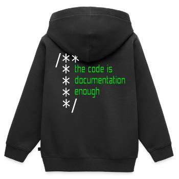 Programmation - Sweat Premium à capuche zippé enfant bio - noir - Dos - AI Model Kid Male (0cm)