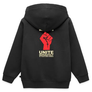Introverts Unite - Kids Premium Organic Zip-up Hoodie - black - Back - AI Model Kid Male (0cm)