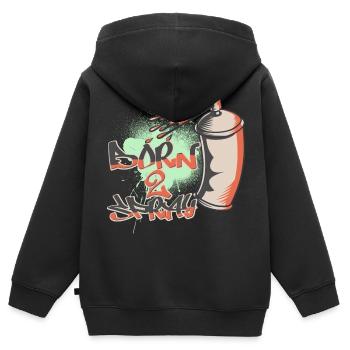 Born To Spray Graffiti Style Design - Kinder Premium Organic Zip Hoodie - Schwarz - Hinten - AI Model Kid Male (0cm)