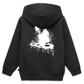 Turntable Splash - Kinder Premium Organic Zip Hoodie - Schwarz - Hinten - AI Model Kid Male (0cm)