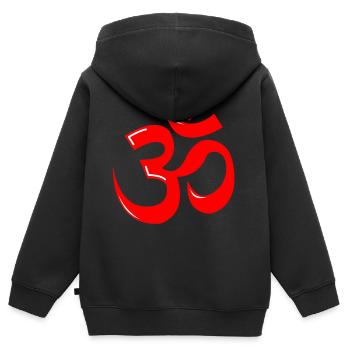 Ohm-Zeichen - Kinder Premium Organic Zip Hoodie - Schwarz - Hinten - AI Model Kid Male (0cm)