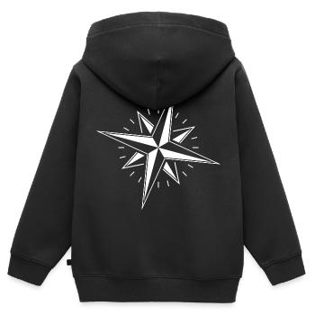 Windrose Kompass nautischer Stern - Kinder Premium Organic Zip Hoodie - Schwarz - Hinten - AI Model Kid Male (0cm)