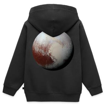 pluto - Kinder Premium Organic Zip Hoodie - Schwarz - Hinten - AI Model Kid Male (0cm)