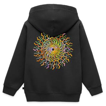Mandala Yoga tribal Sonne strahlend gelb orange - Kinder Premium Organic Zip Hoodie - Schwarz - Hinten - AI Model Kid Male (0cm)